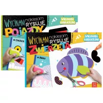 Pakiet Wycinam, naklejam, rysuj. Wycinanki edukacyjne. Pojazdy, Zwierzta