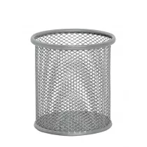Q-connect Pojemnik na dugopisy metalowy srebrny