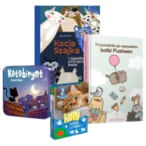 Pakiet: Kocia Szajka i zagadka znikni�cia �ledzi, Przewodnik po wszystkim kotki Pusheen, Karty Piotru� Koty, Kotobirynt