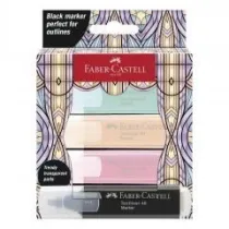 Faber-Castell Zakrelacz Glassy 4 kolory pastel + czarny