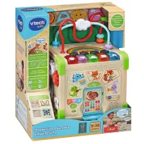 Zabawka interaktywna-  drewniana kostka edukacyjna