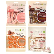 Super Kr�wka Zestaw Kr�wki bezmleczne: toffi, kakaowe, kokosowe, karmel z sol� 4 x 150 g Bio