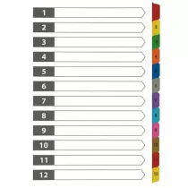 D.rect Przek�adki kartonowe 1-12 index laminowany