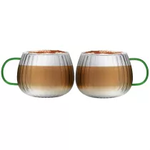 Vialli Design Komplet szklanek z zielonym uchem Tulip 1197 2 x 350 ml