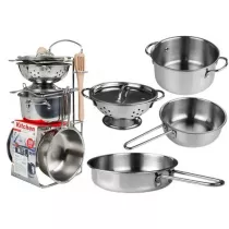 Zestaw garnk�w i patelni ze stali nierdzewnej 8el LeanToys