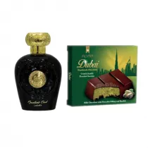 Lattafa Woda perfumowana Opulent Oud + Alyan Dubajska Czekolada Mleczna z Nadzieniem Pistacjowym i Kunaf Zestaw 100 ml + 100 g