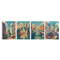 Herlitz Koozeszyt B5 Retro City kratka 100 kartek 5 szt.