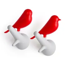 Qualy Wieszak Ptaki czerwony/biay 10067-RD-WH