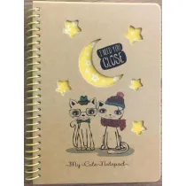 Fresh Ko�onotatnik B6 kraft Koty noc� kratka 80 kartek