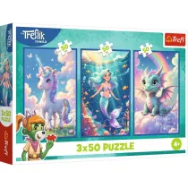 Puzzle 3x50 Razem w kolorowym wiecie TREFL