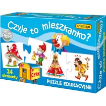 Puzzle edukacyjne. Czyje to mieszkanko? Adamigo
