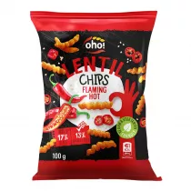 Naujasis Nevezis Chipsy z czerwonej soczewicy o smaku flaming hot 100 g