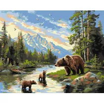 Ideyka Malowanie po numerach - Nied�wiedzica i mi�ki 40x50cm