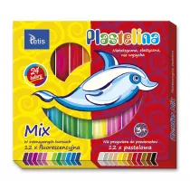 Tetis Plastelina fluorescencyjna 24 szt.