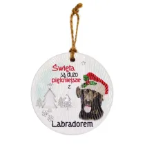 Kukartka Zawieszka ceramiczna Bo�e Narodzenie Labrador