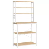 Songmics Solidny rega kuchenny dbowo-biay