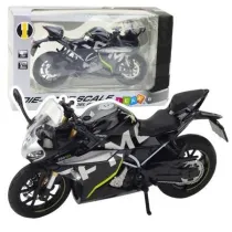 Motocykl metalowy ze wiatem i dwikiem 1:12 Leantoys