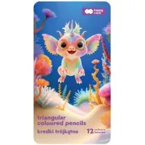 Kredki drewniane tr�jk�tne 12 kolor�w HAPPY COLOR