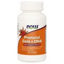 Now Foods Prenatal Gels + DHA - Witaminy i Mineray Prenatalne + DHA Suplement diety 90 kaps.