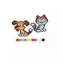 Puzzle pixelki Jixelz 700 el. Kot i pies Qelements