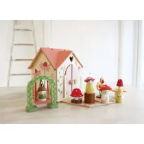 Przeno�ny, le�ny domek z wyposa�eniem i laleczkami Tender Leaf Toys