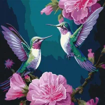 Ideyka Malowanie po numerach - Wr�kowe ptaki z metallic farbami 40x40cm