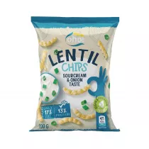 Naujasis Nevezis Chipsy z czerwonej soczewicy o smaku mietany i cebuli 100 g