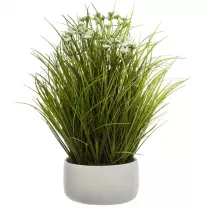 Atmosphera Sztuczna trawa kwitnca w doniczce 46 cm biay