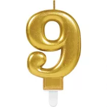 Amscan �wieczka cyferka 9 Sparkling Celebrations z�ota