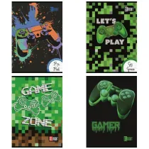 St. Majewski Zeszyt do nauki pisania. A4 32 kartki linia dwukolorowa. Ok�adka laminowana 70 g/m2. Game Zone