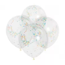 Godan Balon z kolorowym konfetti transparentny 6 szt.