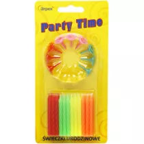 �wieczki urodzinowe neon 24 szt.