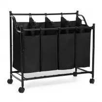 Songmics Kosz do segregacji prania mobilny 4 x 35 l