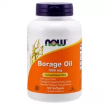 Now Foods Borage Oil GLA - Olej z Ogrecznika 1000 mg Suplement diety 120 kaps.