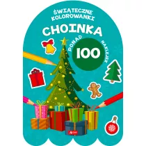 Choinka. Kolorowanka z naklejkami