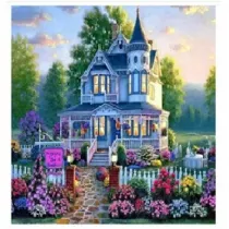 Diamentowa mozaika 5D Domek z ogrdkiem 30x40cm 1006296 Norimpex