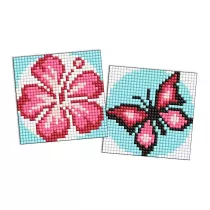 Diamentowa mozaika na naklejce IDEYKA 9x9 cm kids kolor r�owy