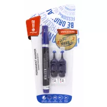 MemoBe Marker permanentny + 2 ampuki z zapasowym tuszem niebieski