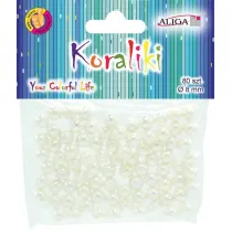Aliga Koraliki plastikowe opalizuj�ce per�owe 8mm 80 szt