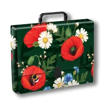 Penmate Teczka z r�czk� A4.  Kwiaty polskie. Maki w zieleni
