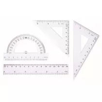 Tetis Zestaw geometryczny z linijk 4 elementy
