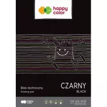 Blok techniczny A3 Happy Color czarny 170g 10 szt.