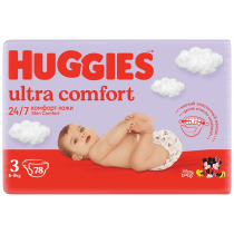 Huggies Pieluchy Mega 3 (5-9 kg) Ultra Comfort 78 szt.