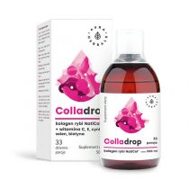 Aura Herbals Colladrop - kolagen rybi w płynie + witamina C Suplement diety 500 ml