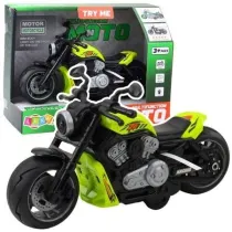 Motocykl na baterie zielony Leantoys