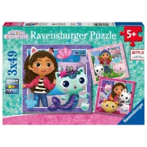 Puzzle dla dzieci 3x49 Koci Domek Gabi Ravensburger