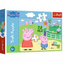 Puzzle 60 el. Zabawy w gronie przyjaci winka Peppa Trefl
