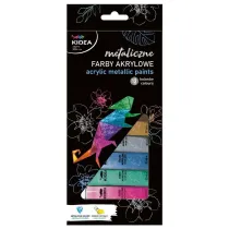 Derform Farby akrylowe metaliczne 12x12ml KIDEA