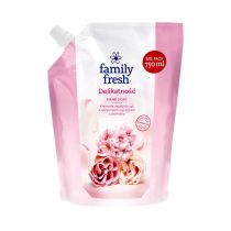Family Fresh Hand Soap kremowe mydło do rąk z odżywczym wyciągiem z jedwabiu Delikatność Refill 750 ml