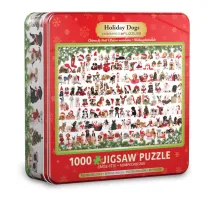 Puzzle 1000 el. Holiday Dogs - Tin metal box Eurographics